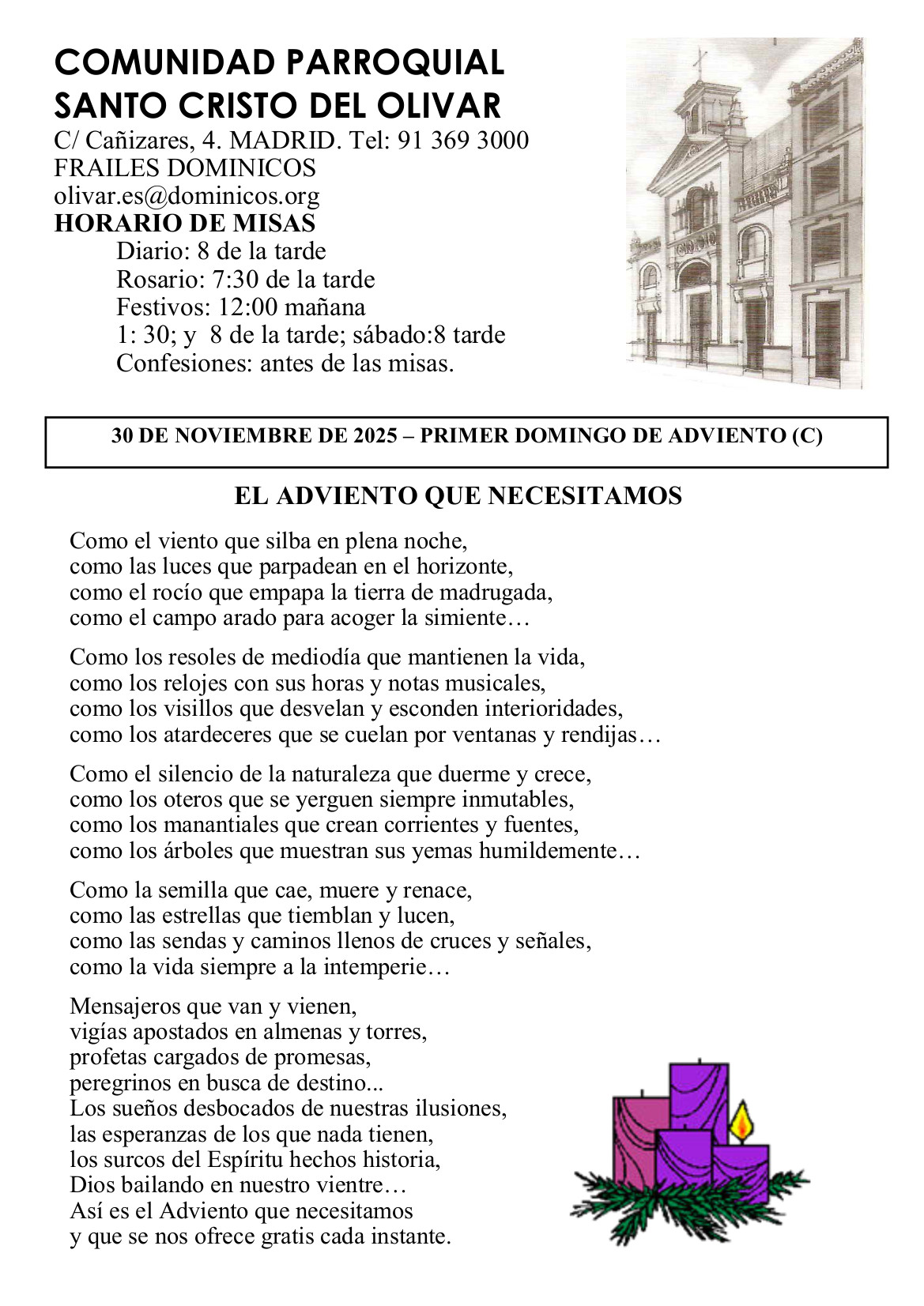 Hoja Parroquial 30 Nov. Adviento C Ip1