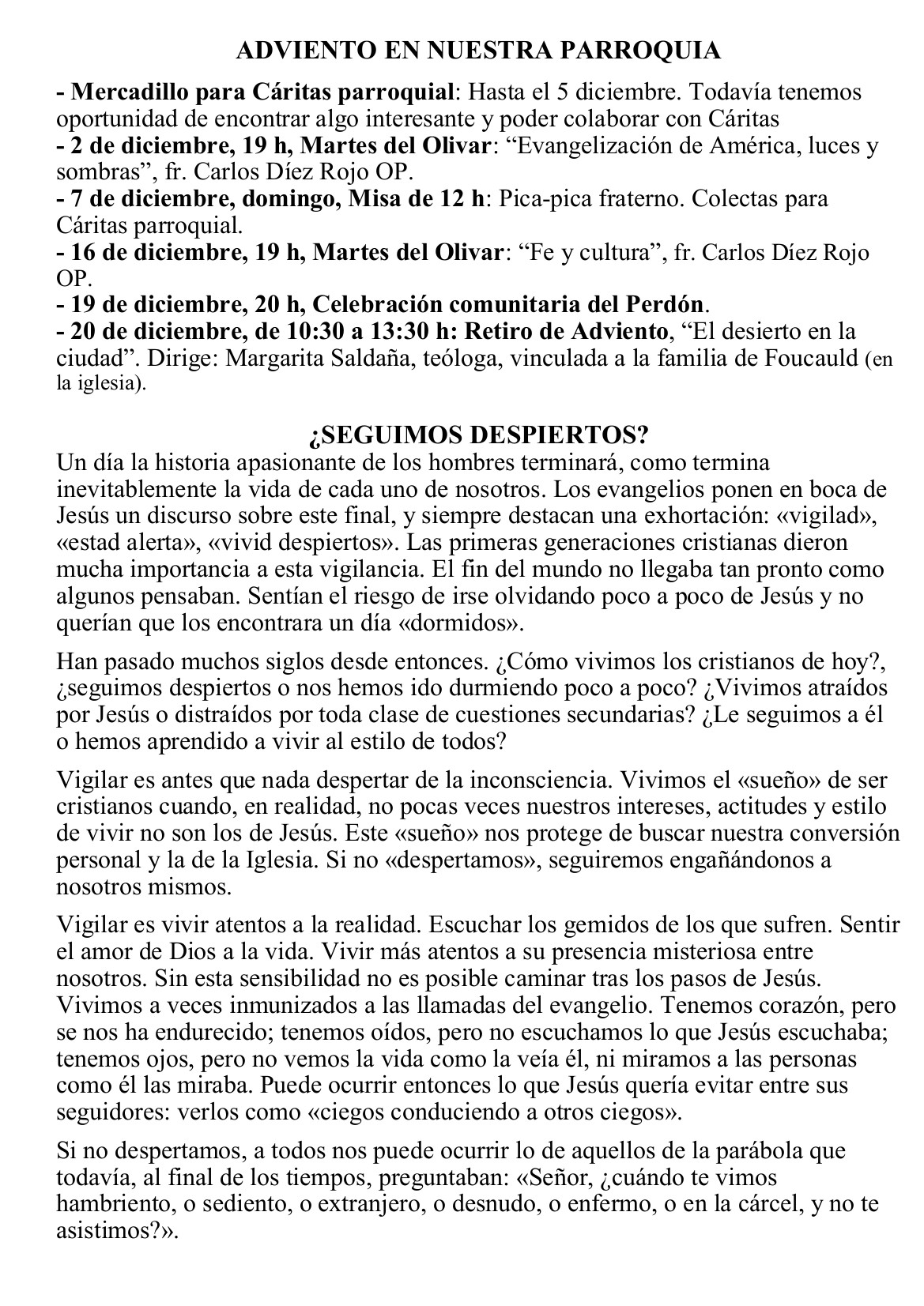 Hoja Parroquial 30 Nov. Adviento C Ip4