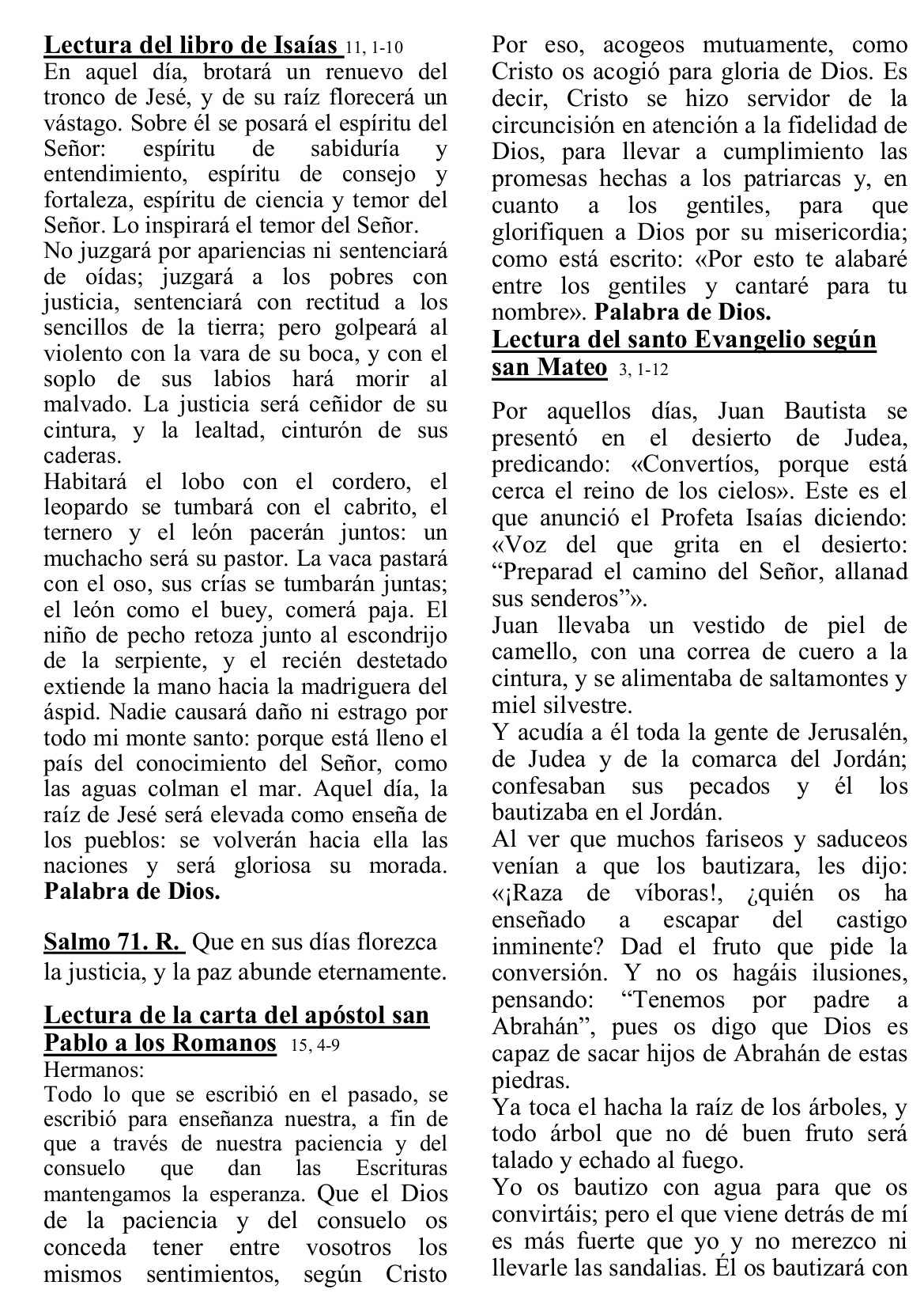 Hoja Parroquial 7 DICIEMBRE SEGUNDO ADVIENTO Cp2